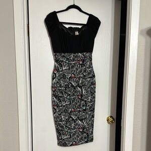 PUG Dixie Fried S Elegant Black and Multicolor Dress